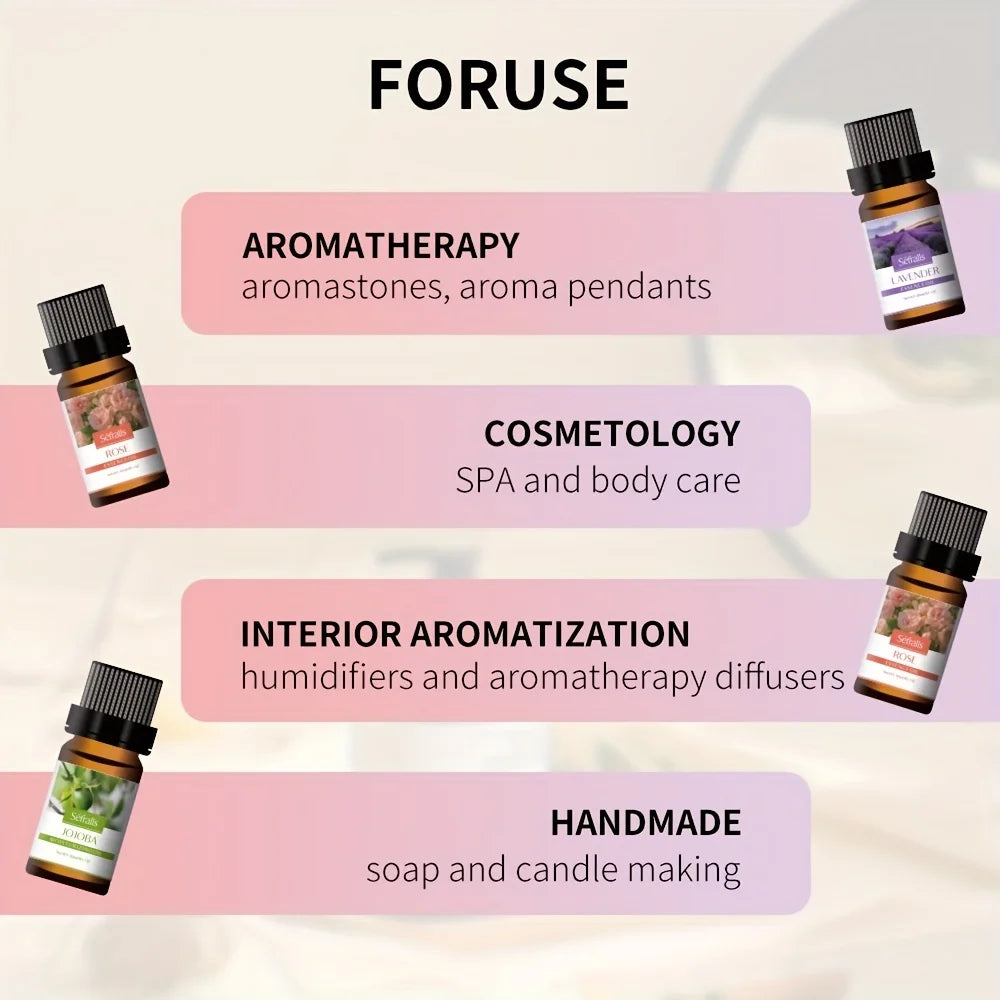 Séfralls Plant Natural Firming And Moisturizing Facial Essence Oil Set 10ml * 3pcs/set Natural Essential Oils Kit-Perfect for Di