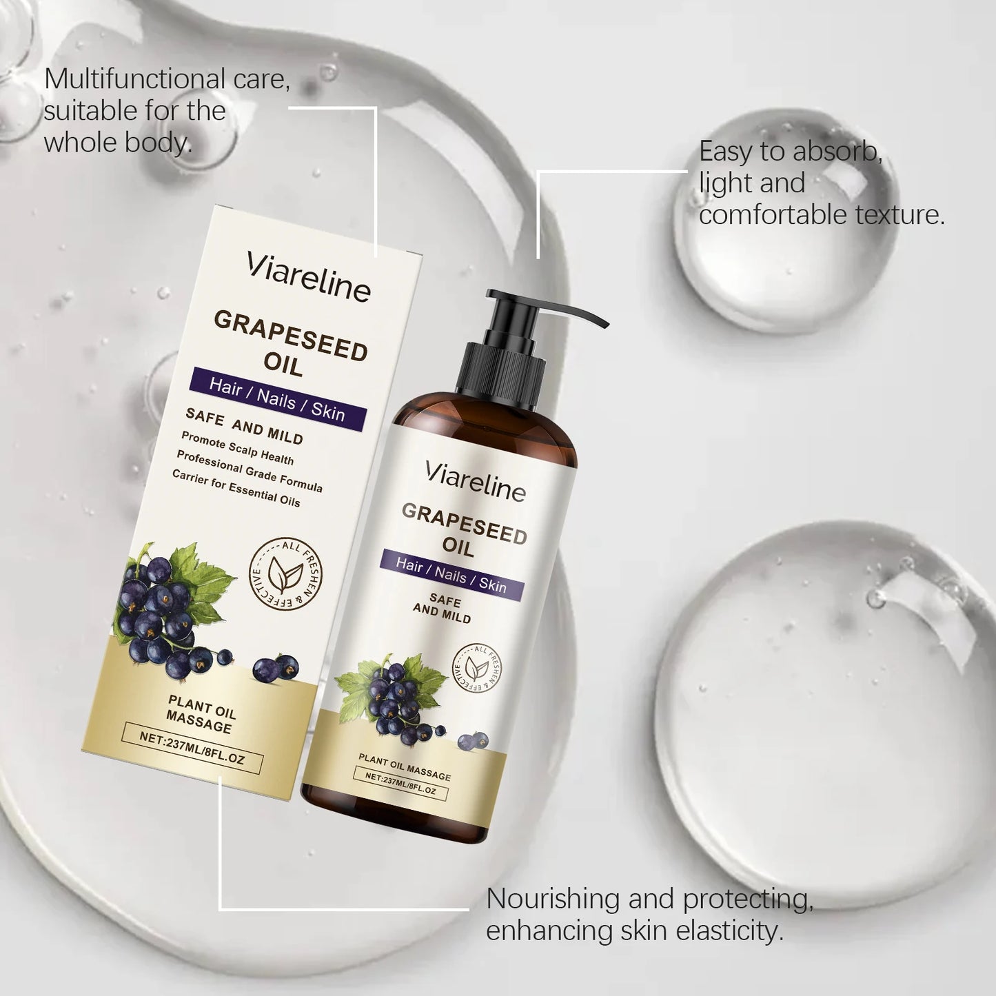 Grapeseed Essential Oil Nourishing Hair Skin Moisturizing