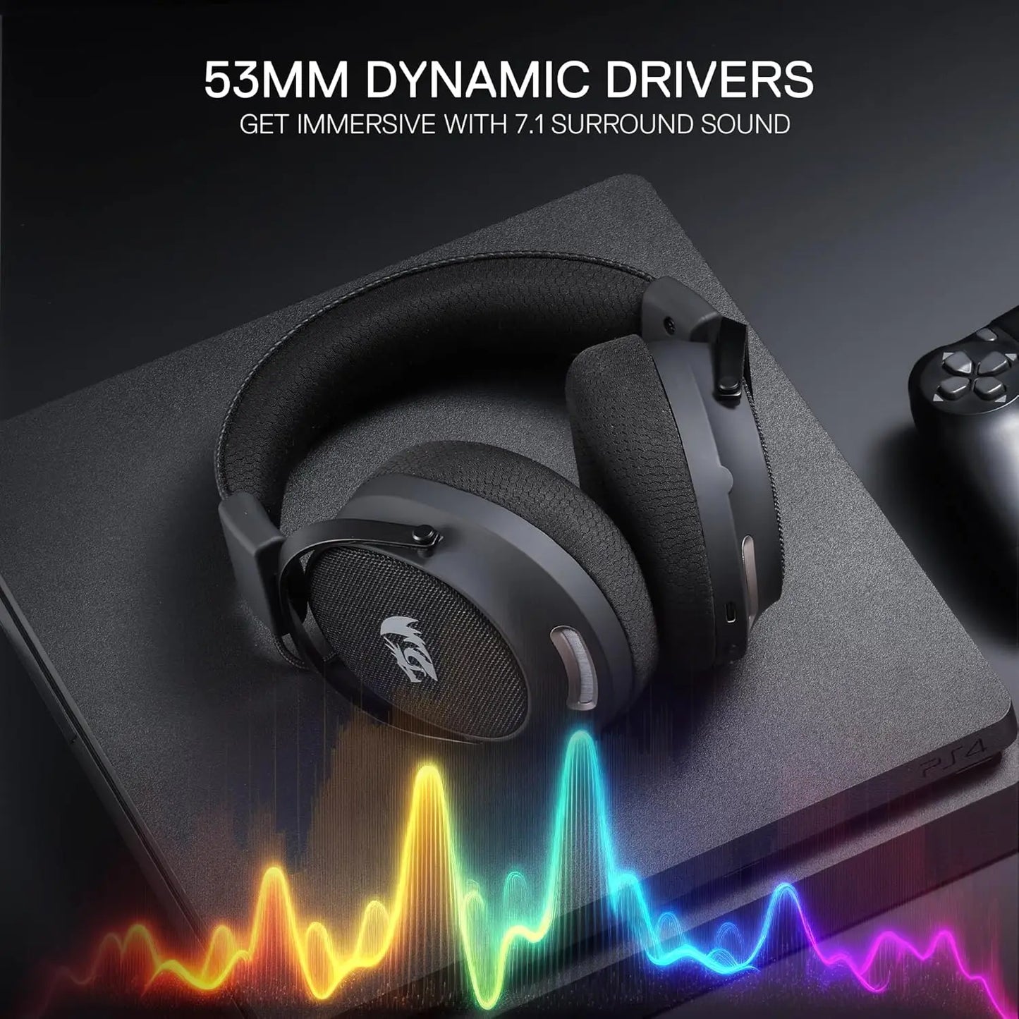 Redragon H858 Gaming Headset 2.4GHz Bluetooth Wired Gray