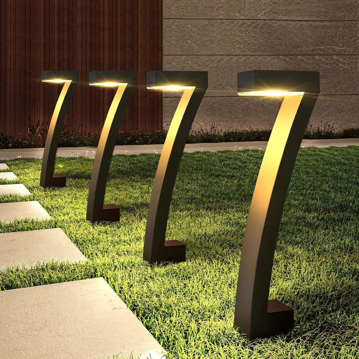 6Pack Bright Solar Outdoor Lights Pathway 12H Garden Yard Walkway