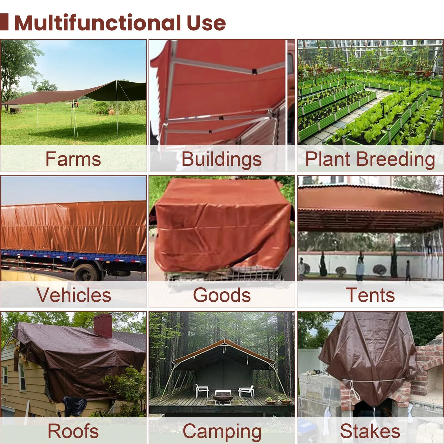 12 X 20ft Large Tarpaulin Waterproof Heavy Duty Tarp Rain Cover Reinforced Multipurpose Outdoor Garden Backyard Awning Canopy