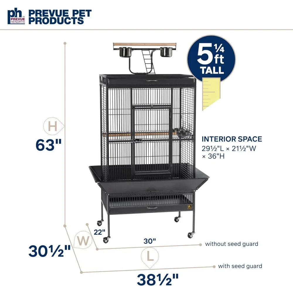 Prevue Hendryx Signature Select Series Wrought Iron Bird Cage in Black