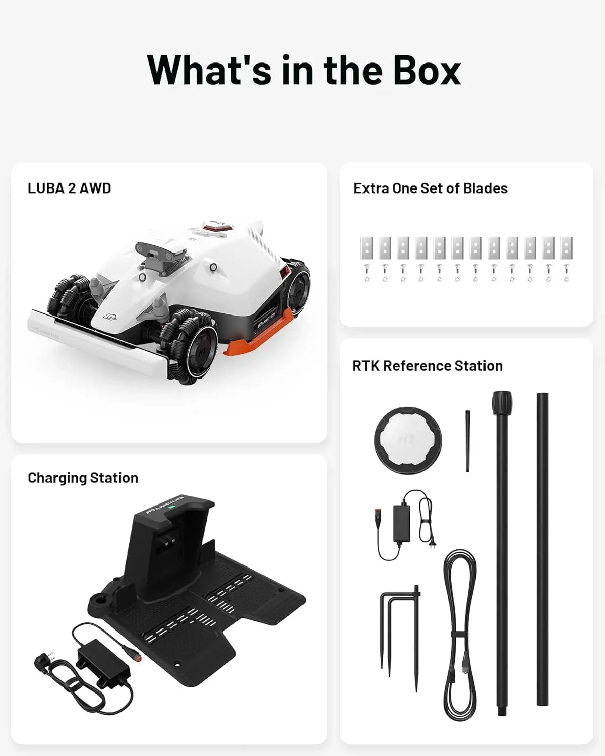 2 AWD 3000X Robot Lawn Mower All Wheel Drive for 0.75 Acre