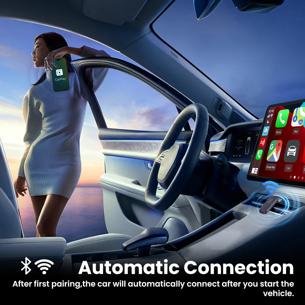Carlinkit Mini 5 Pro Wireless Carplay Android auto Adapter for Car Intelligent Systems Upgrade Ble Wifi Seamless Connection