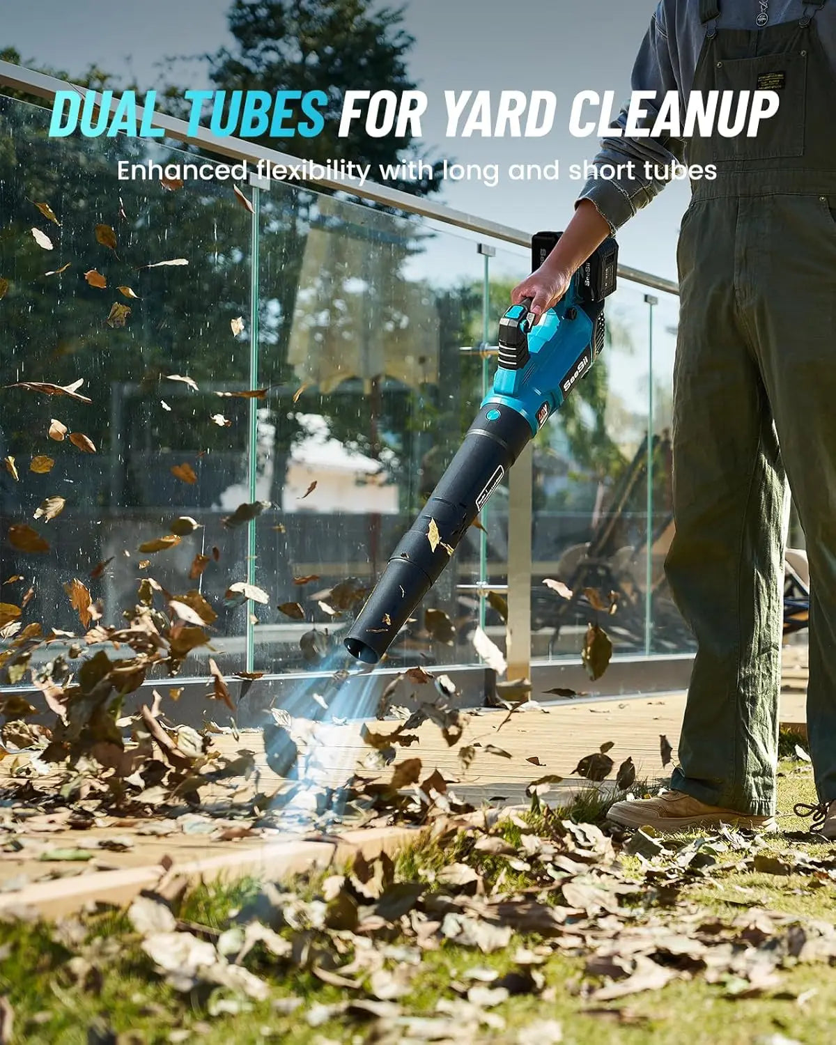 Seesii 40V Leaf Blower 2x5200mAh Battery 680 CFM Brushless