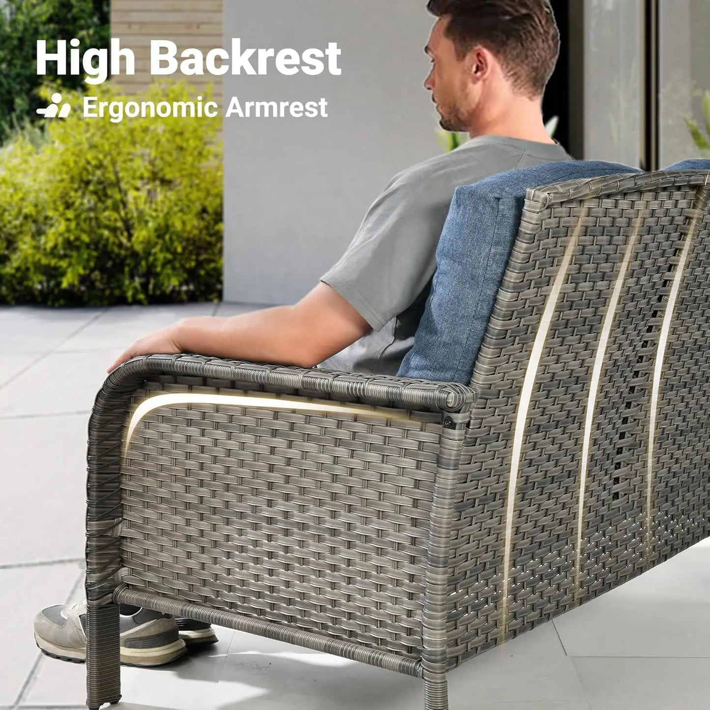 4 Patio Set With 30 Inch Fire Pit Table And Wicker Chairs
