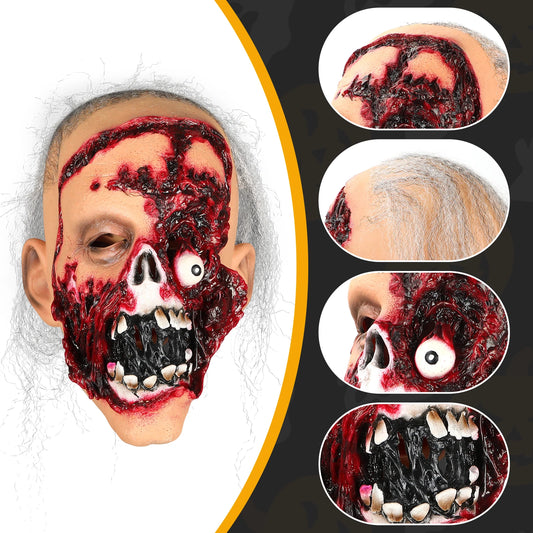 Creepy Old Man Halloween Mask Realistic Latex Scary Face