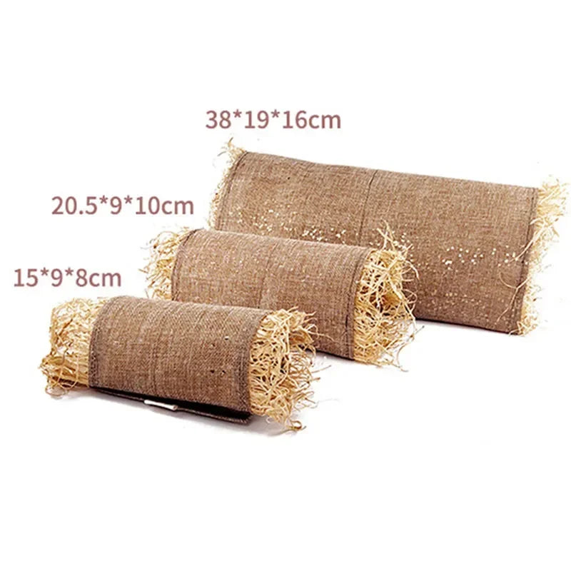 Rabbit Hideaway Toy Grass Straw Bunny Toy Tunnel Hamster Accessories For Guineapig Chinchilla Ferret Rats Rodent Cage NEW