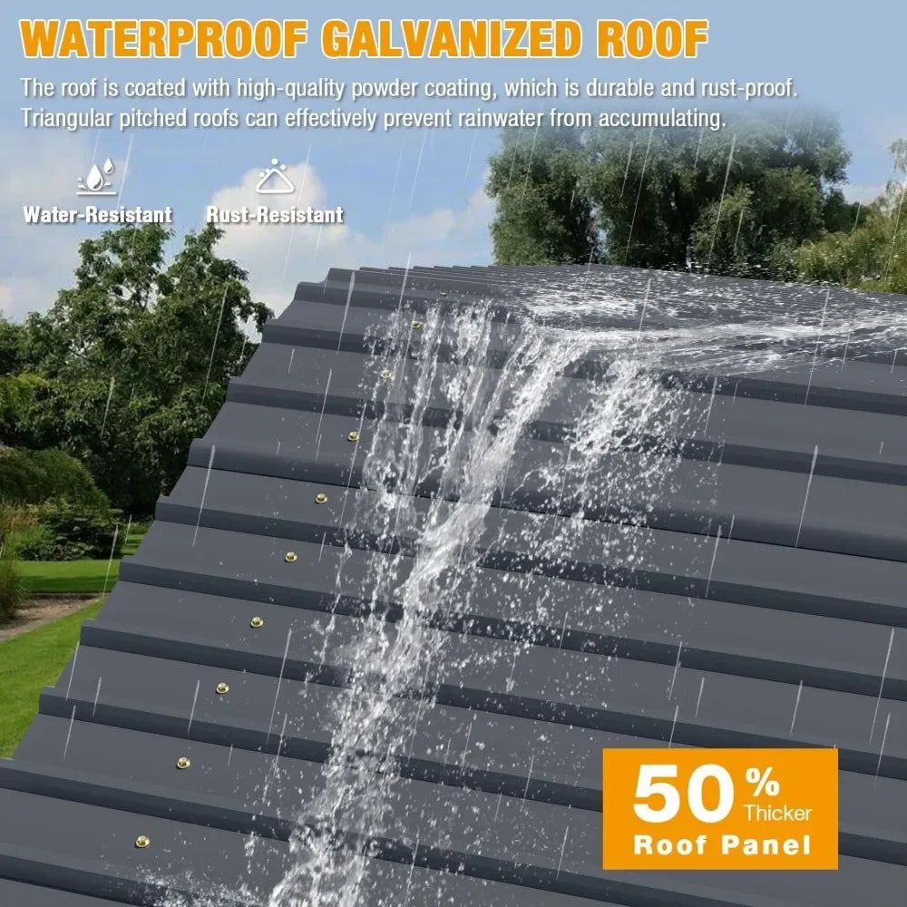 10 x 15 FT Metal Carport, Heavy Duty Carports with Galvanized Steel Roof, Outdoor Carport Canopy Garage Shelter Shade for Car