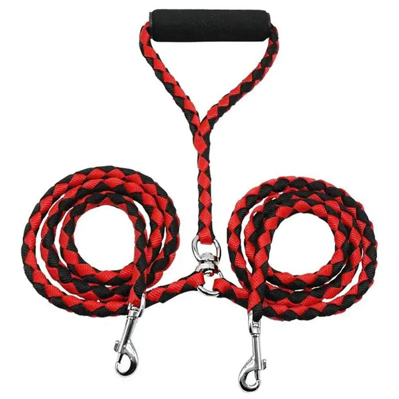 1.4m Pet Double Leash 2 Way Couplers Dog Rope Elastic Extended Outdoor Training