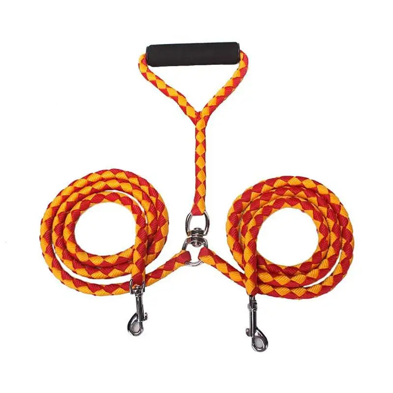 1.4m Pet Double Leash 2 Way Couplers Dog Rope Elastic Extended Outdoor Training