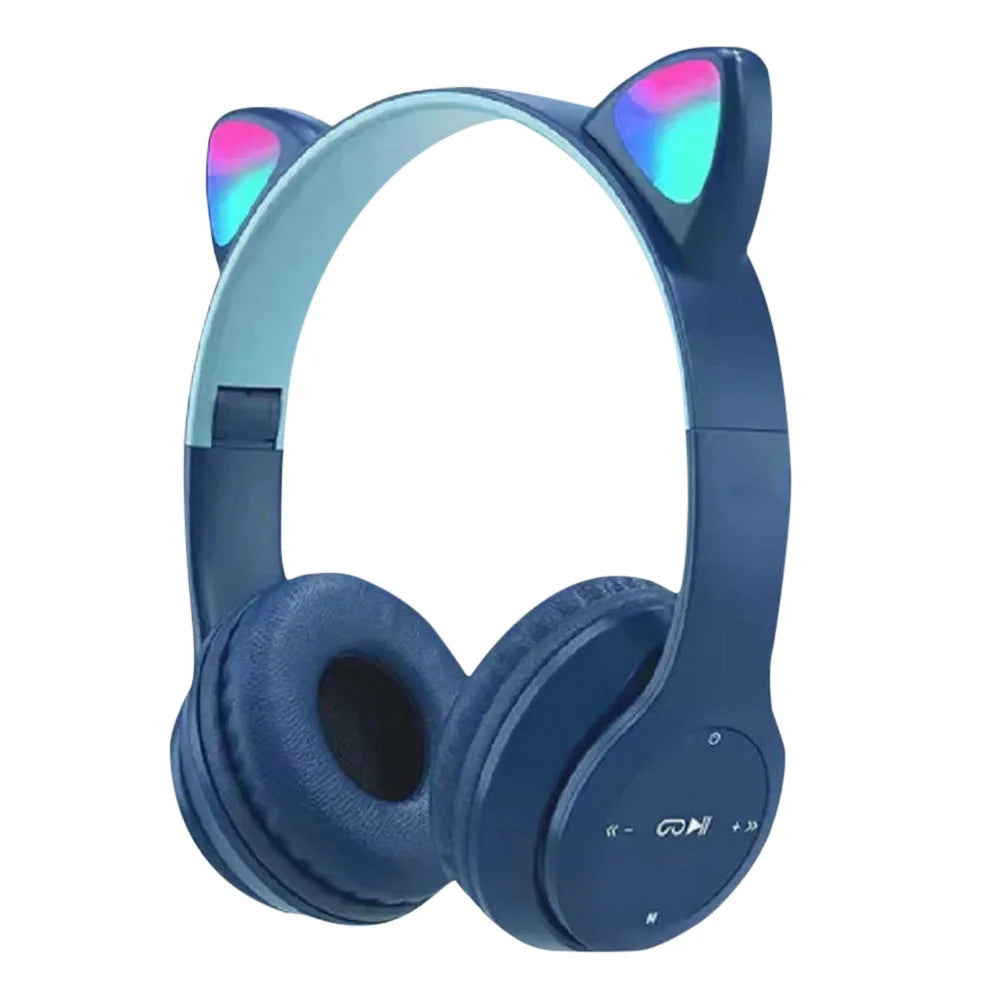Wireless Cat Ear Gaming Headphones With Glow Light Bluetooth
