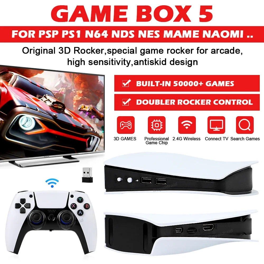 GB5 Retro Game Console 256GB 50000 Games With Two Gamepads