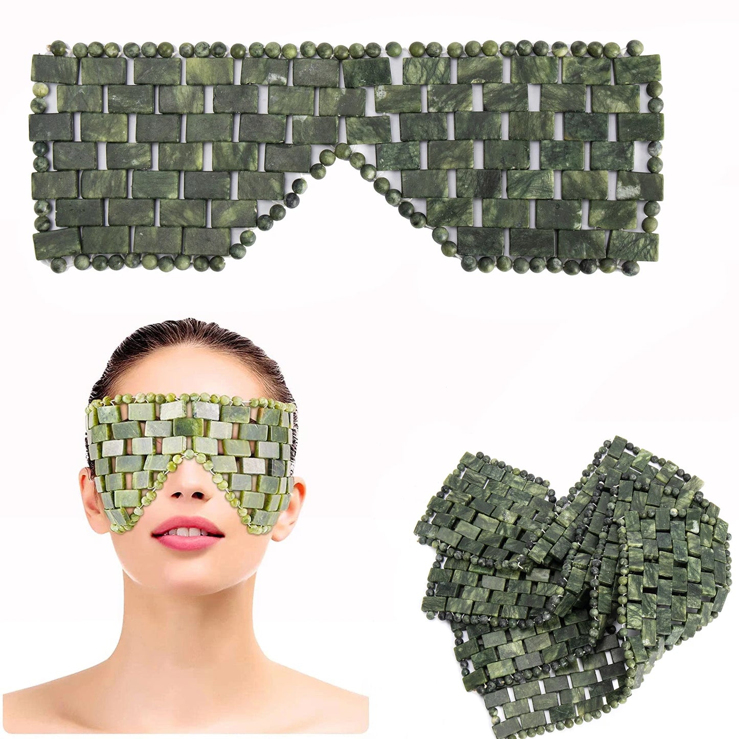Natural Jade Face Eye Mask Hot/cold Stone Therapy Massage Tool Home Beauty SPA Salon Skincare Beauty Massager