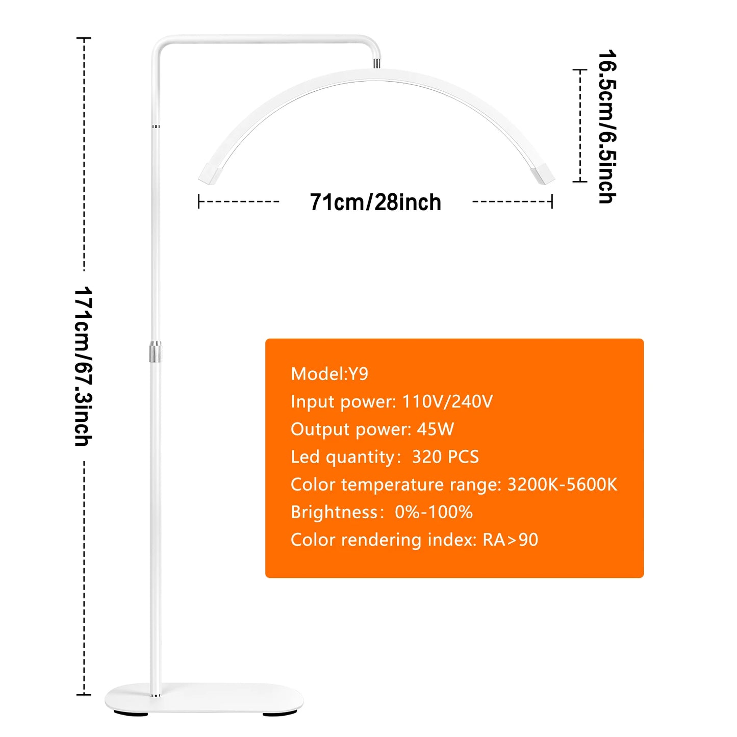 Fosoto Half Moon LED Video Light For Tattoo Eyelash Fill