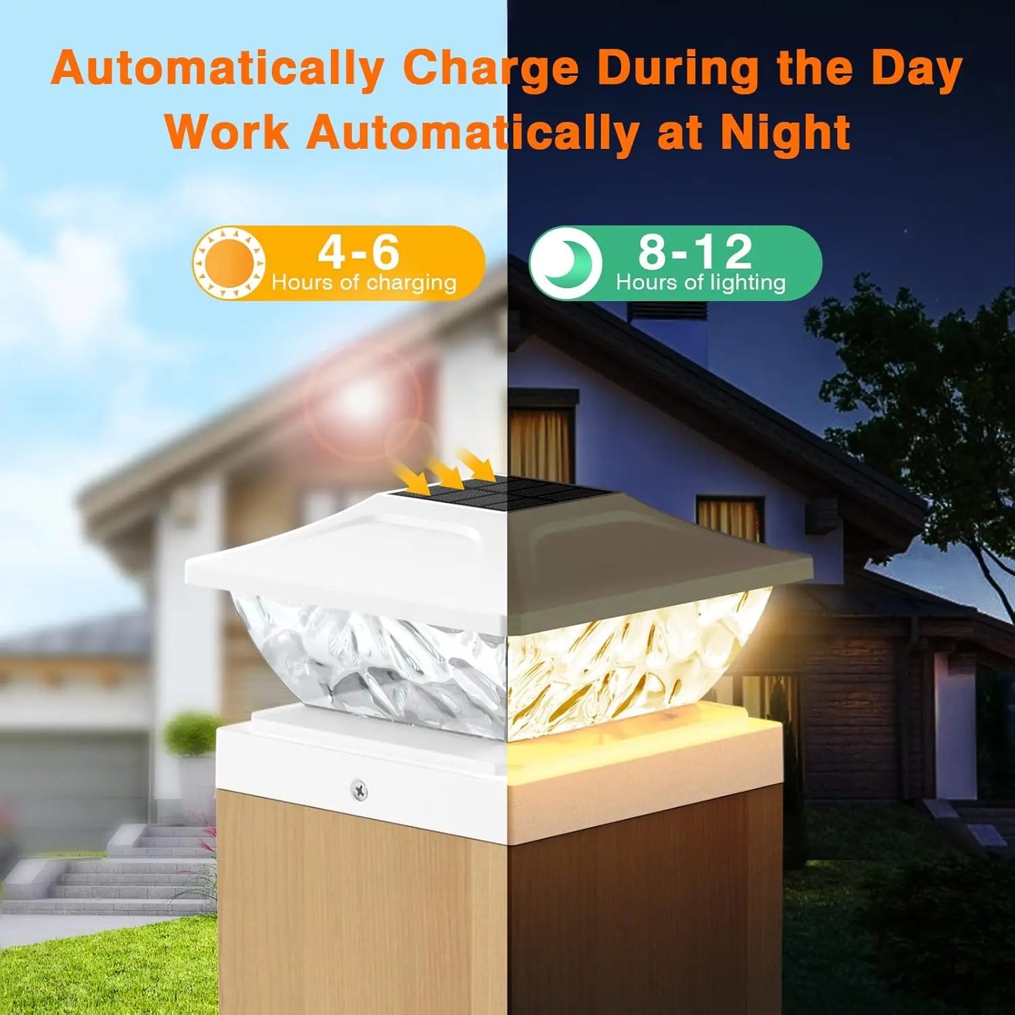 Solar Post Lights 4 6 8 12 Pack Two Mode White Deck