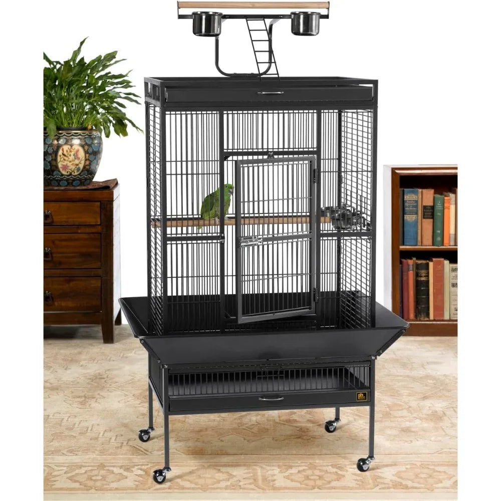 Prevue Hendryx Signature Select Series Wrought Iron Bird Cage in Black