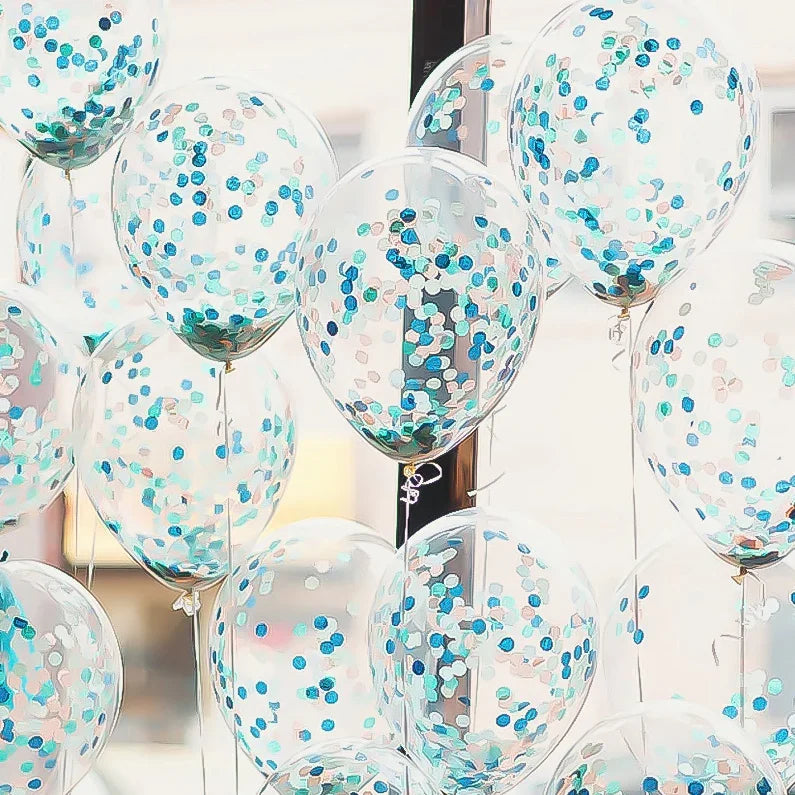 Gold Confetti Latex Balloons 5 10 20pcs Glitter Clear Transparent Helium Balloons for Wedding and Baby Shower