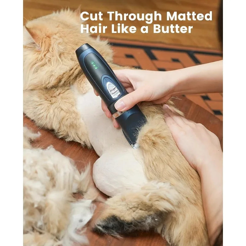 Cat Clippers and Paw Trimmer 3 in 1,Cat Grooming Kit,Cat Clippers for Matted Hair,Cordless Cat Shaver for Matted Long H