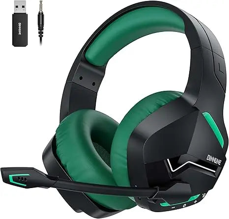 Binnune BW01 Wireless Gaming Headset with Microphone for PC PS4 PS5 2.4G Bluetooth USB Gamer Headphones with Mic for Laptop Computer
