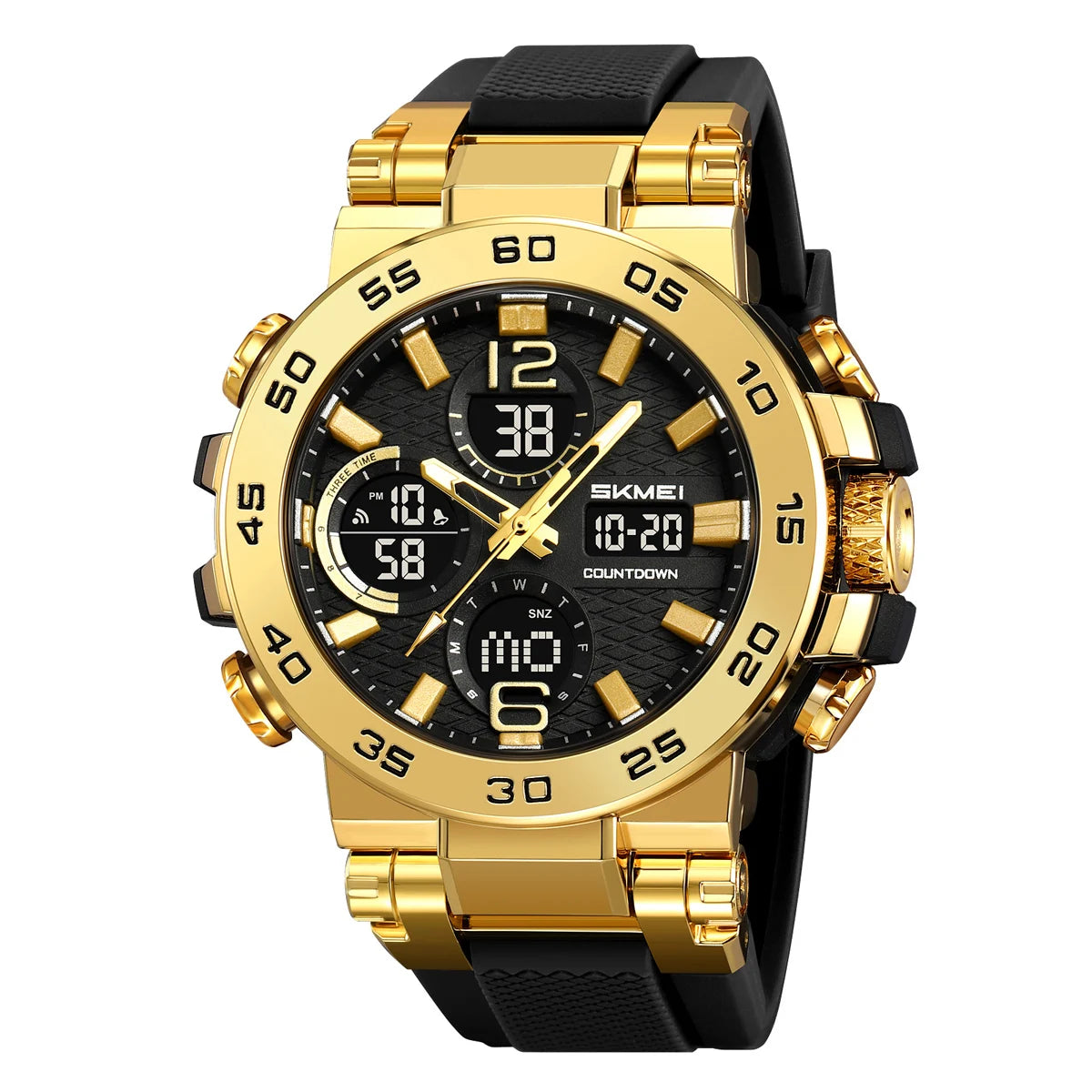 Skmei Waterproof Alarm Clock Wristwatch Dual Display For Men