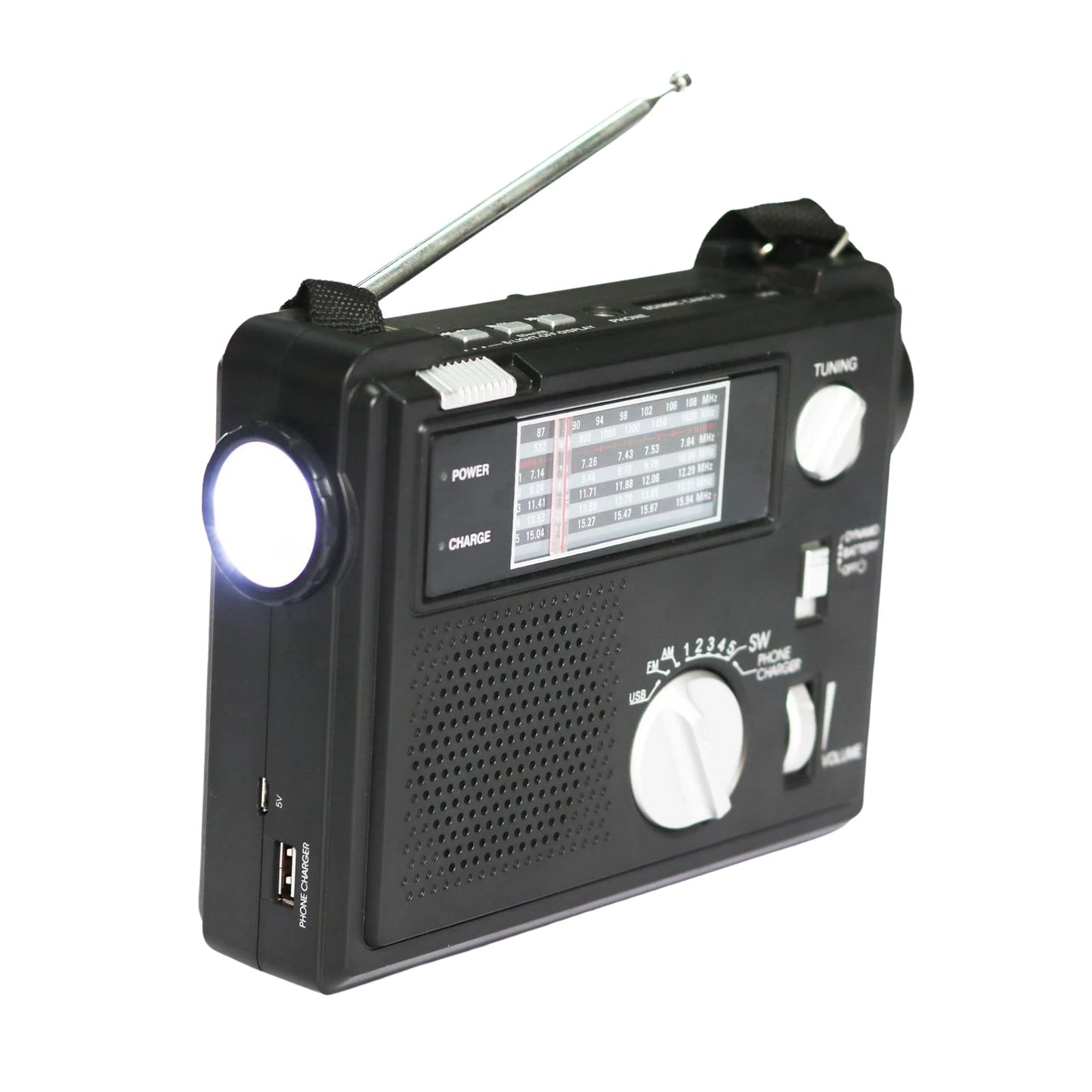 Emergency Radio Portable Emergency Radio Weather Alert Radio With Cellphone Charging Hand Crank & Battery Operated SOS Alarm