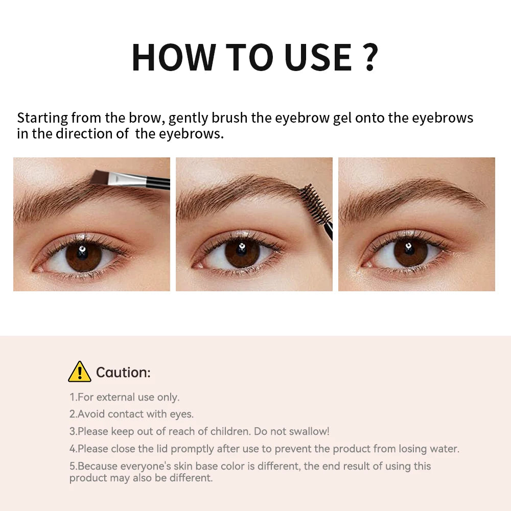 Long Lasting Eyebrow Pomade Gel 6 Colors Waterproof Brush