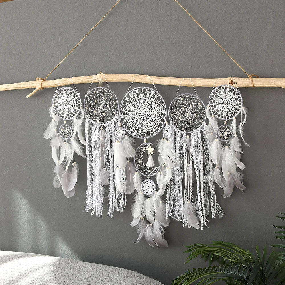 5pcs Bohemian Dreamcatcher Set Large Wall Hanging for Bedroom Wedding Christmas Decor Pretty Decorative Ornaments