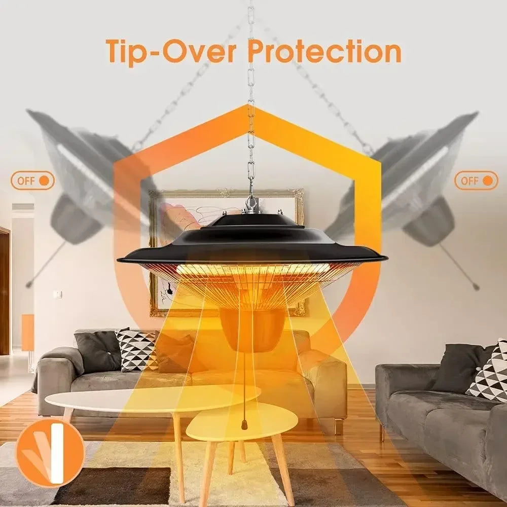 Patio Infrared Heater 1500W Waterproof Adjustable Ceiling