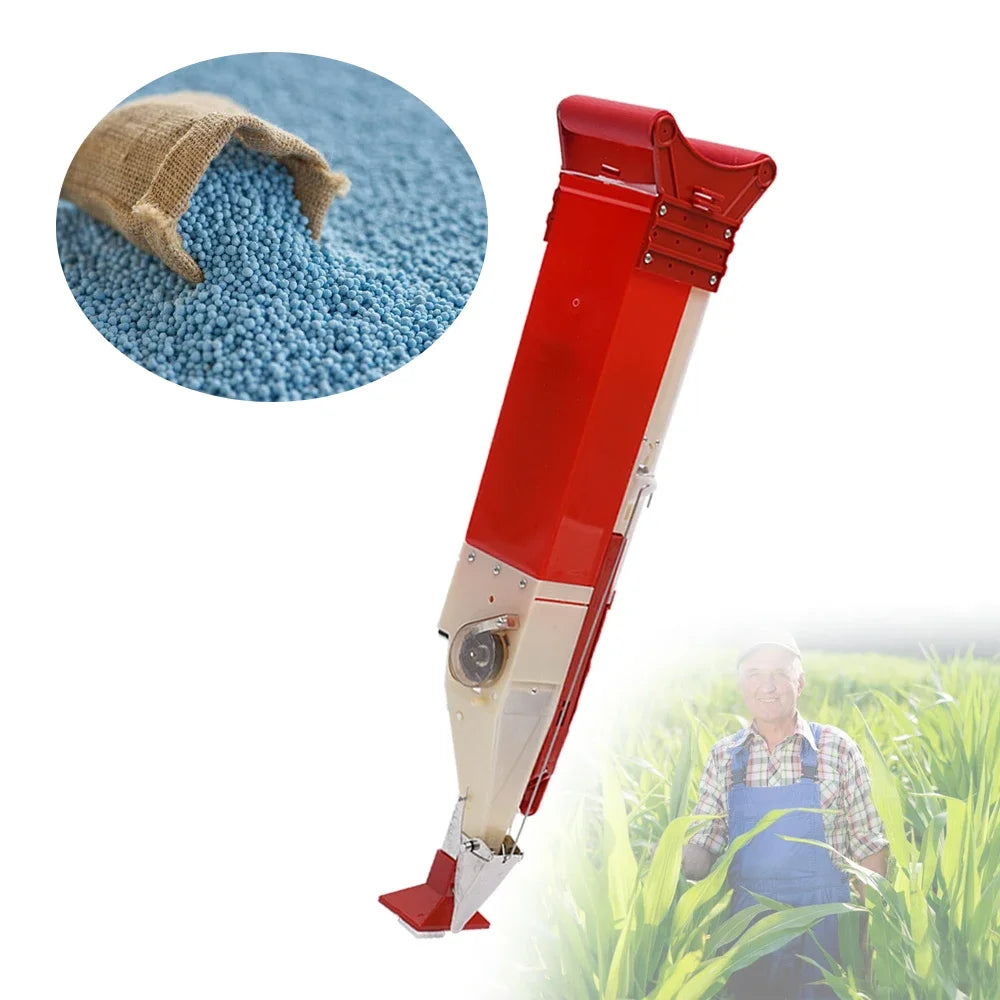 Manual Fertilizer Single Cylinder Spreader Machine Seed Drill Fertilizer Applicator Handheld Seeder 6-8 Mu Garden Planter Tool