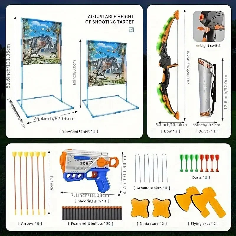 Local warehouse dinosaur target shooting sports outdoor game products, toys suitable for children over 3 years old, including di