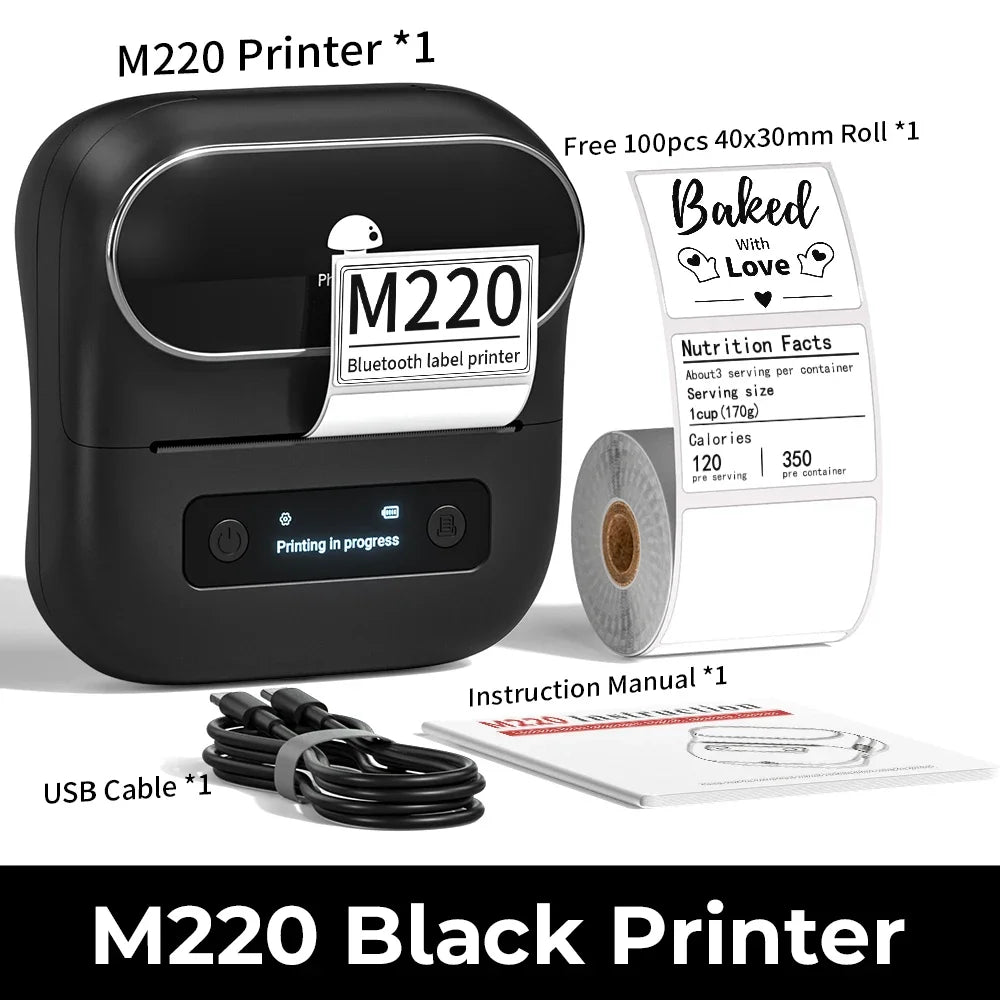 Phomemo M220 Bluetooth Label Printer Thermal QR Code