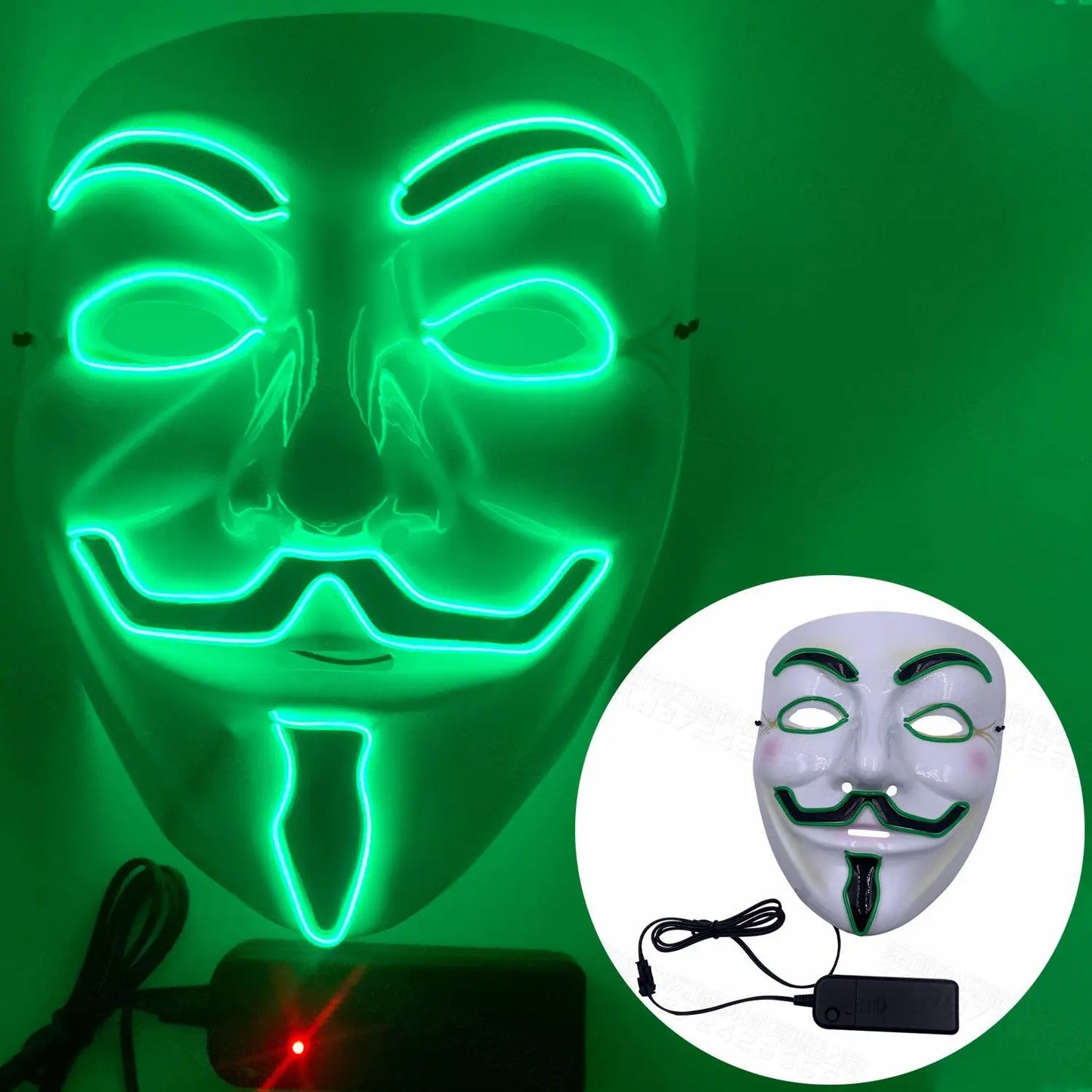 Halloween LED Mask Neon Glow Party Masquerade Mask Glow