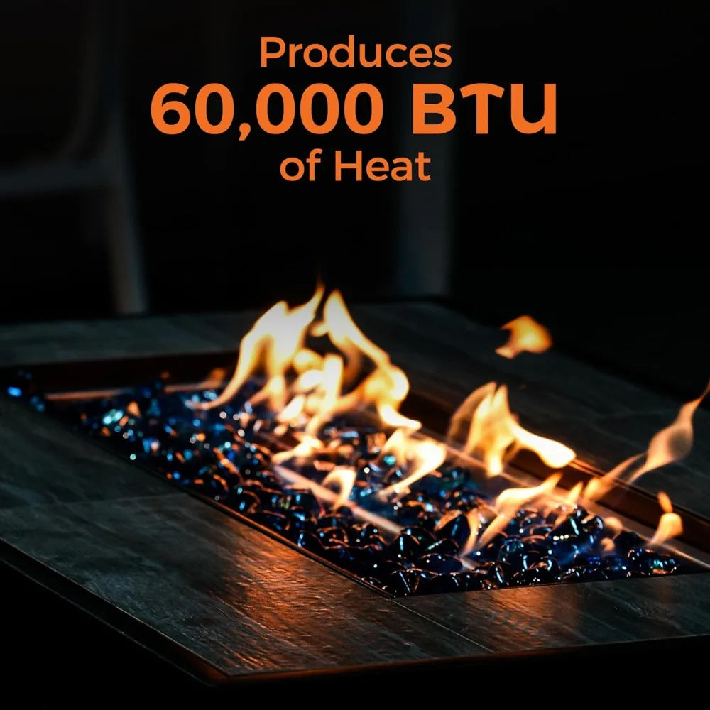 Propane Fire Pit Table 42 Inch Rectangular 60000 BTU Patio