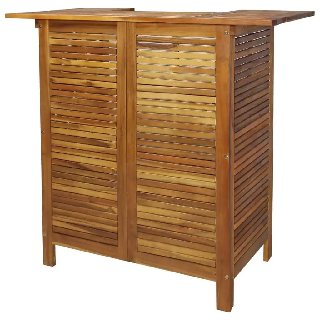 Natural Acacia Wood Garden Bar Set 3 Piece Outdoor Furniture Stylish Patio Dining Set