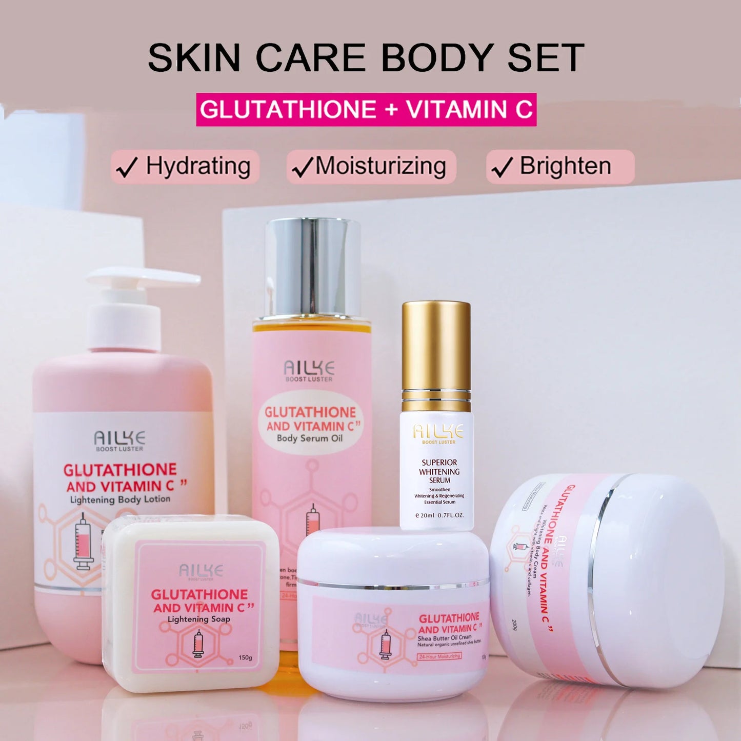 Ailke Whitening Lotion Glutathione Vitamin C Facial Set