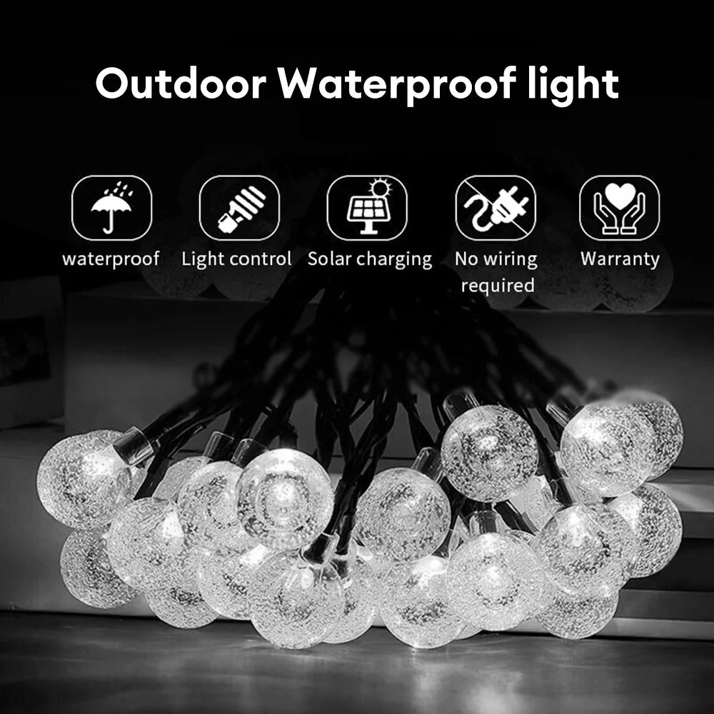 String Light Outdoor Solar Fairy Lights Waterproof Christmas Decoration Wedding Lamp Garden