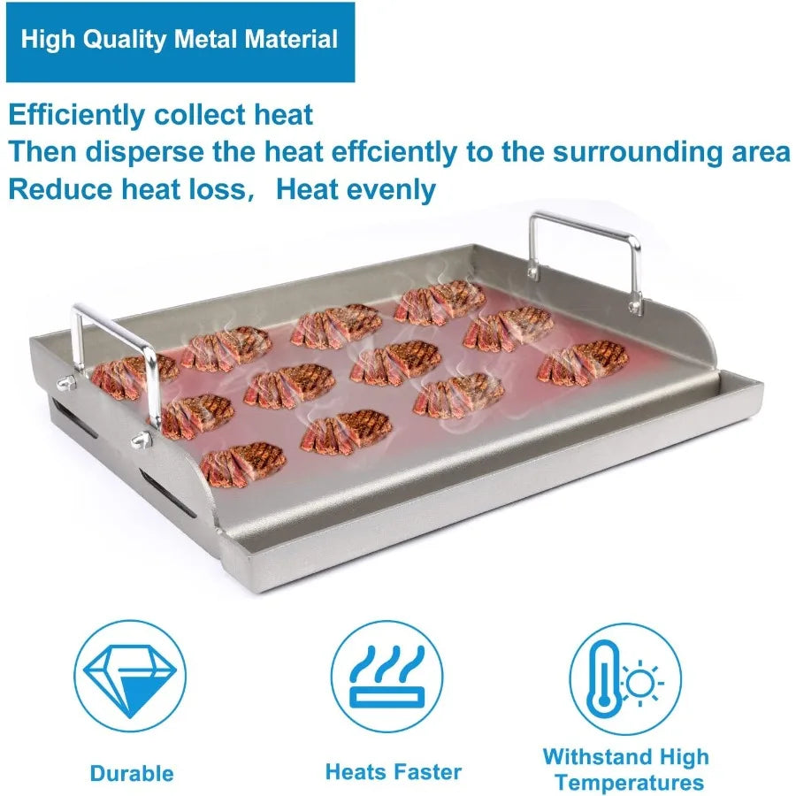 Cast Iron Griddle for Gas Grill 25x16 Flat Top Teppanyaki