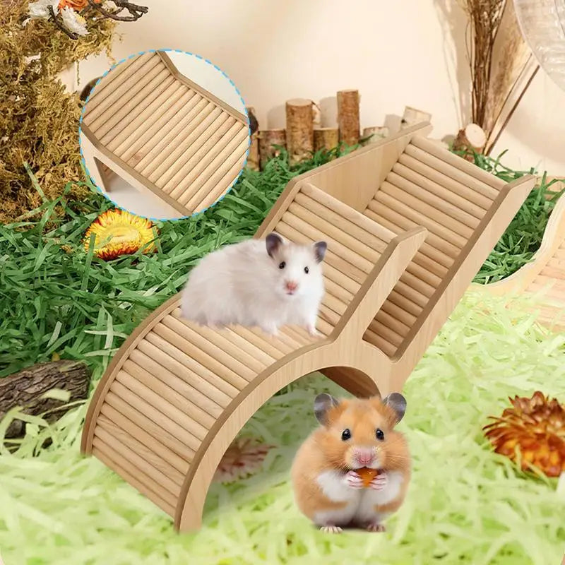 Wooden Hamster Hideouts Hamster Playground Burrow Tunnel Ladder Wooden Small Animals Playpen For Pets Gerbils And Hedgehogs