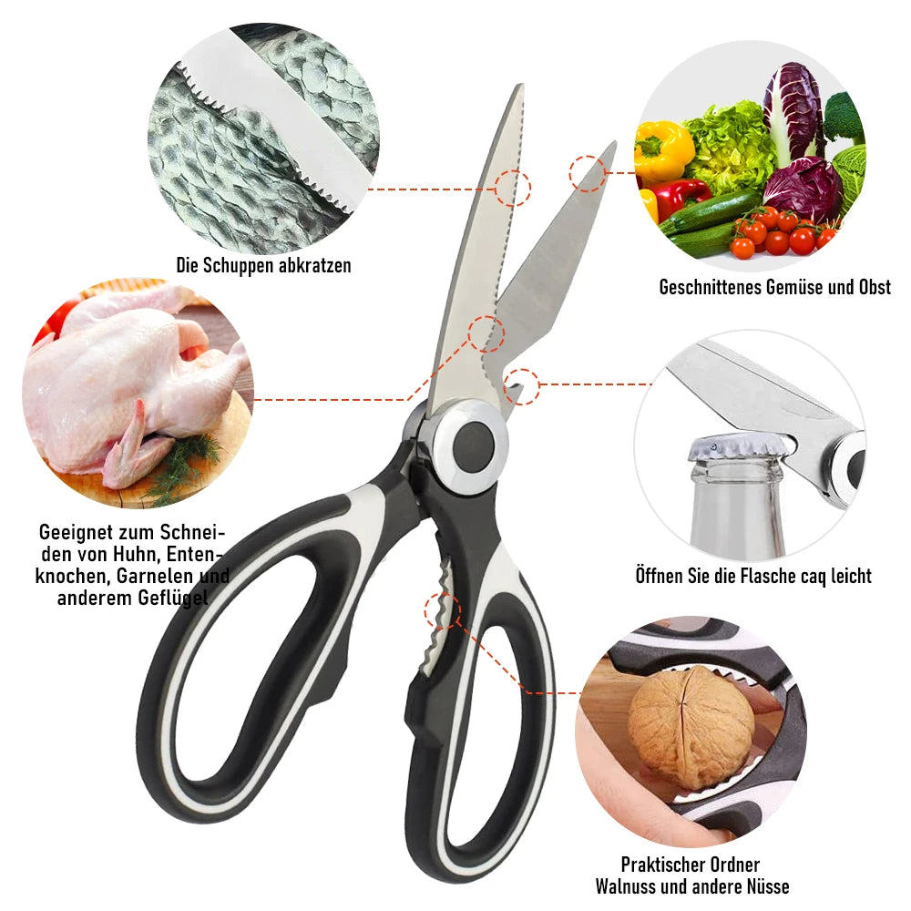 Stainless Steel Kitchen Scissors Multi Purpose Shears Meat