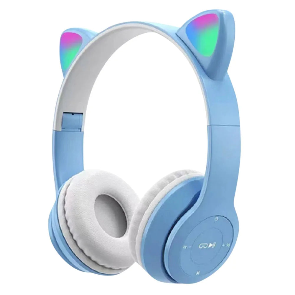 Wireless Cat Ear Gaming Headphones With Glow Light Bluetooth