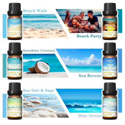 Hiqili Gold Coast 6Pc Fragrance Oils Gift Set For Diffusers