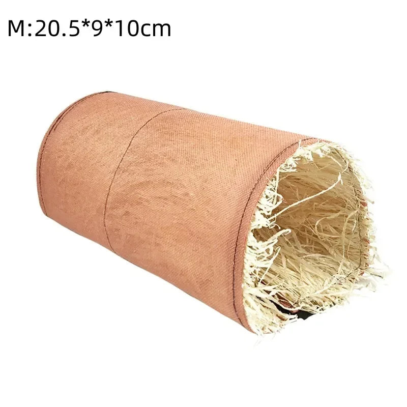 Rabbit Hideaway Toy Grass Straw Bunny Toy Tunnel Hamster Accessories For Guineapig Chinchilla Ferret Rats Rodent Cage NEW