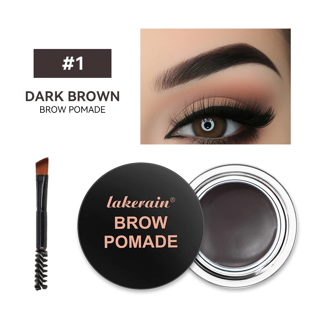 Long Lasting Eyebrow Pomade Gel 6 Colors Waterproof Brush