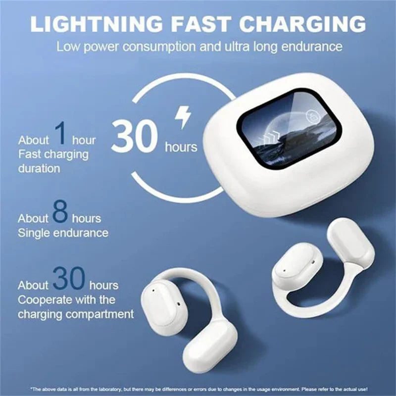 SK OWS Headphones V5.4 Bluetooth Wireless Earphones Sports Noise Reduction Waterproof Earhooks Headset Intelligent Touch Screen