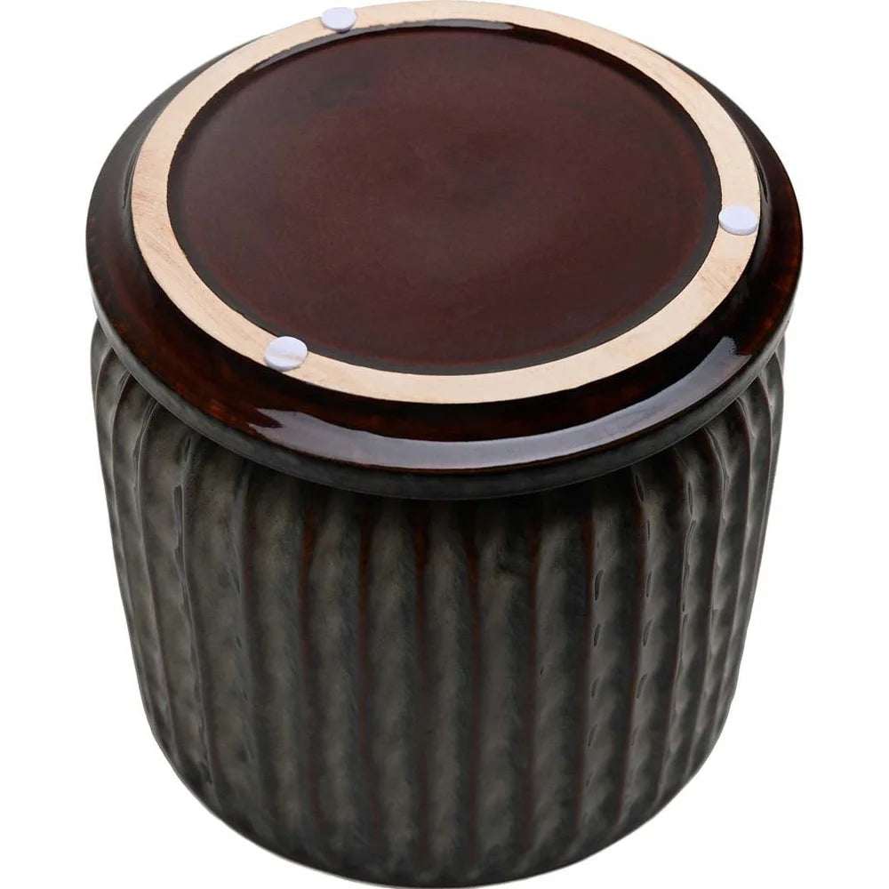 8 Inch Ceramic Planter With Saucer Indoor Outdoor Modern