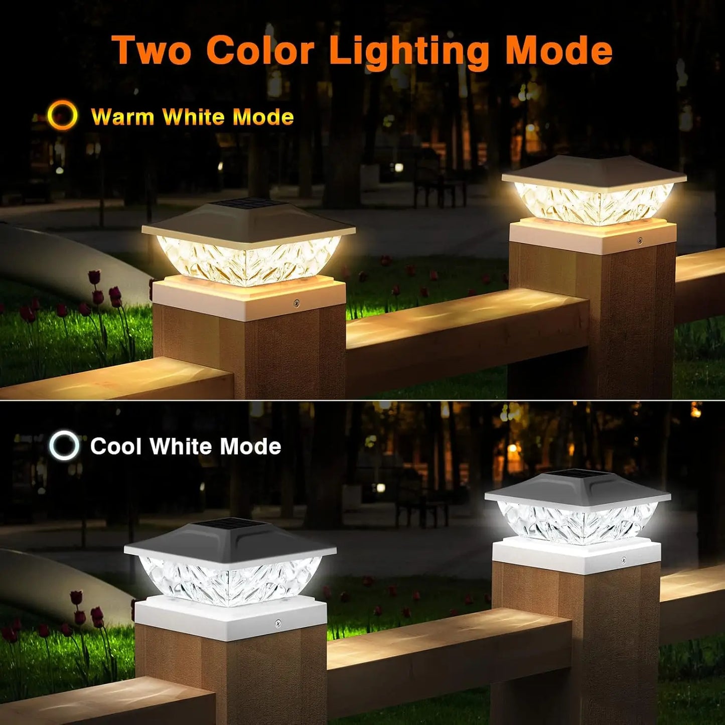Solar Post Lights 4 6 8 12 Pack Two Mode White Deck