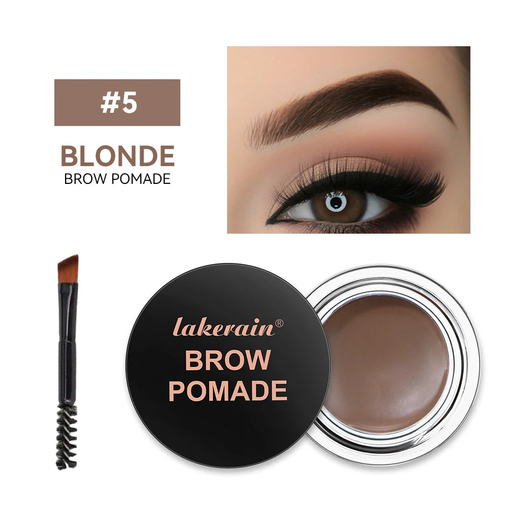 Long Lasting Eyebrow Pomade Gel 6 Colors Waterproof Brush