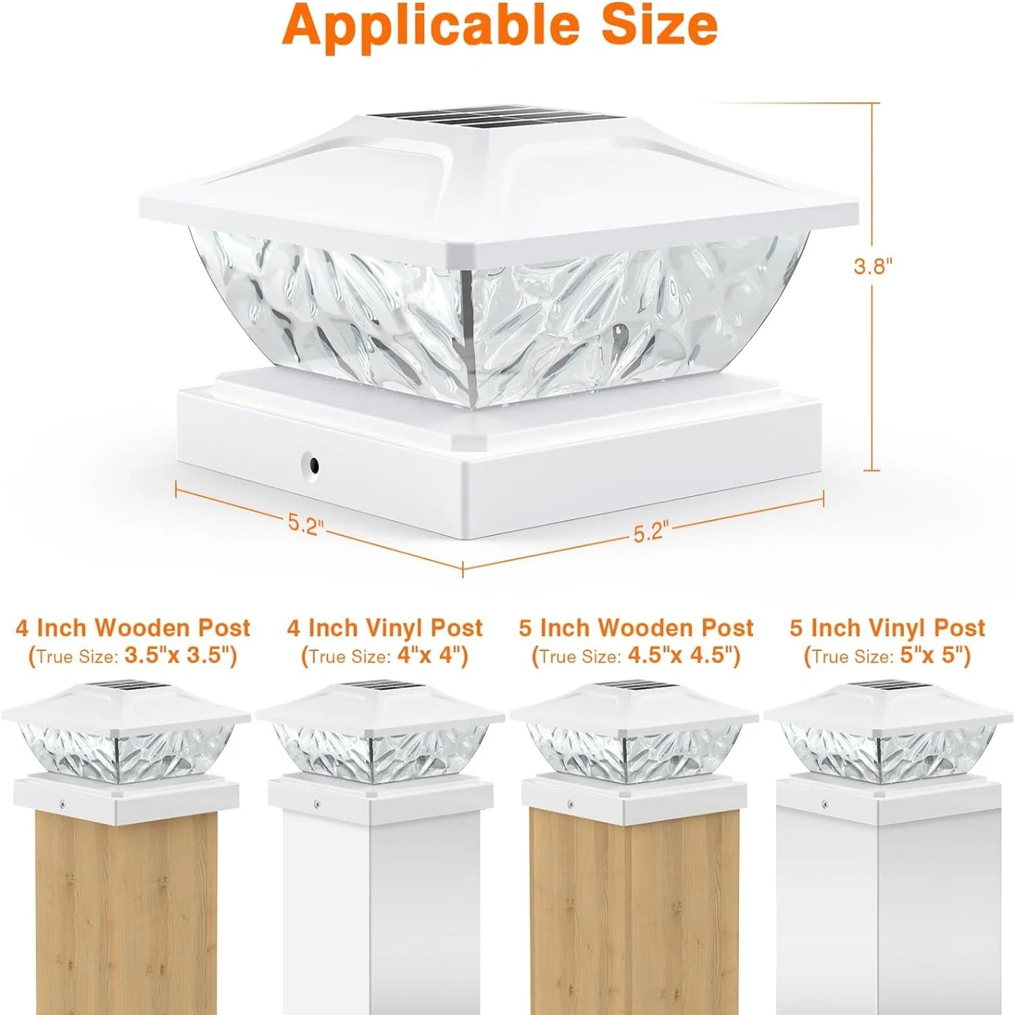 Solar Post Lights 4 6 8 12 Pack Two Mode White Deck