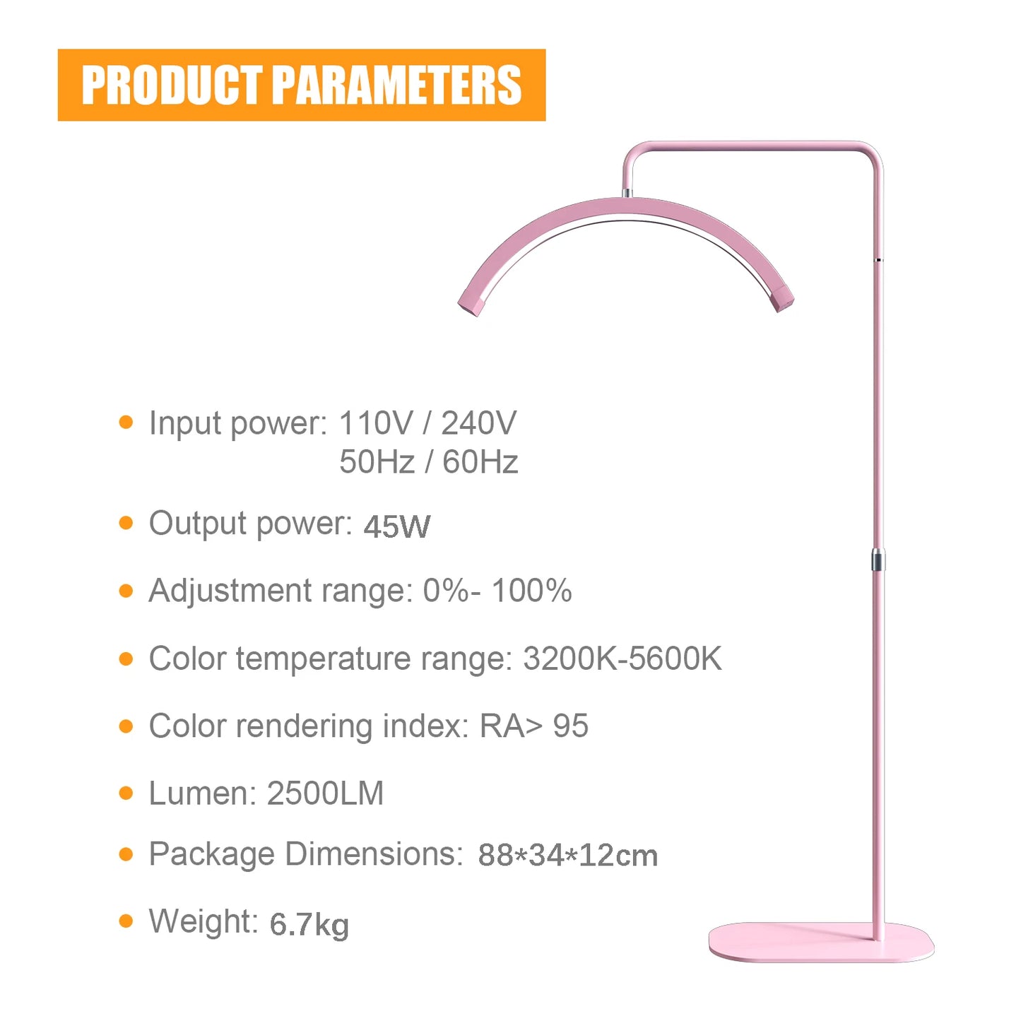 Fosoto Half Moon LED Video Light For Tattoo Eyelash Fill